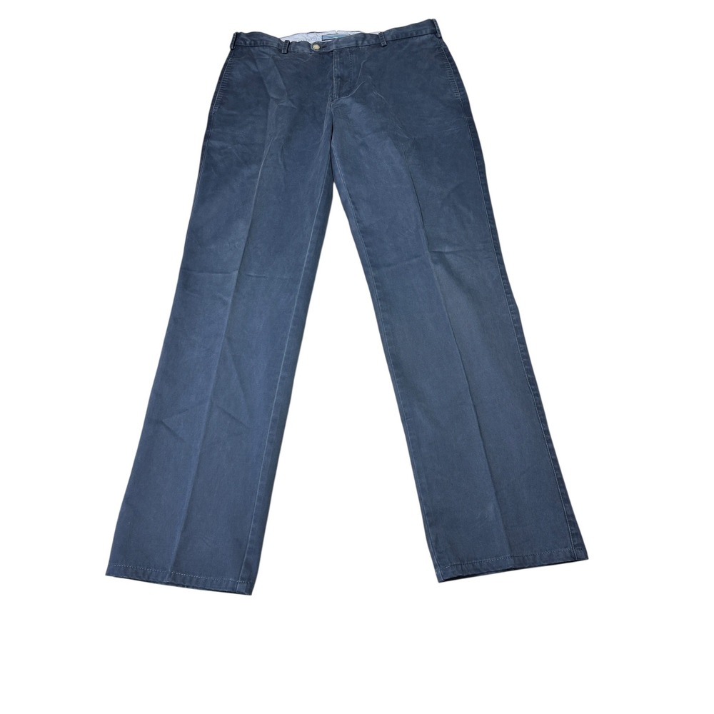 Peter Millar Mens 34X32 Navy Blue Pima Cotton Chino Pants Straight Leg Flat